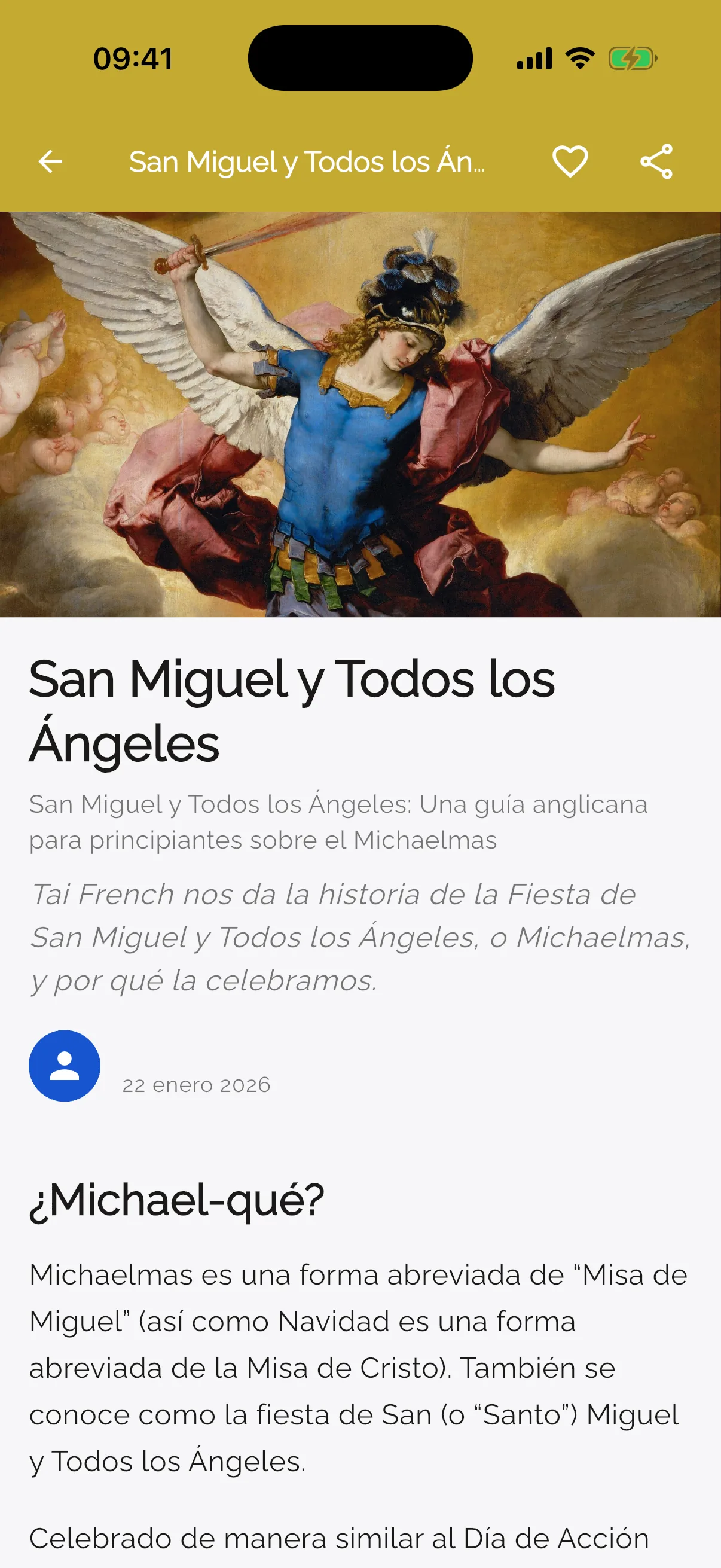 Conmemoración del día, con la historia del santo