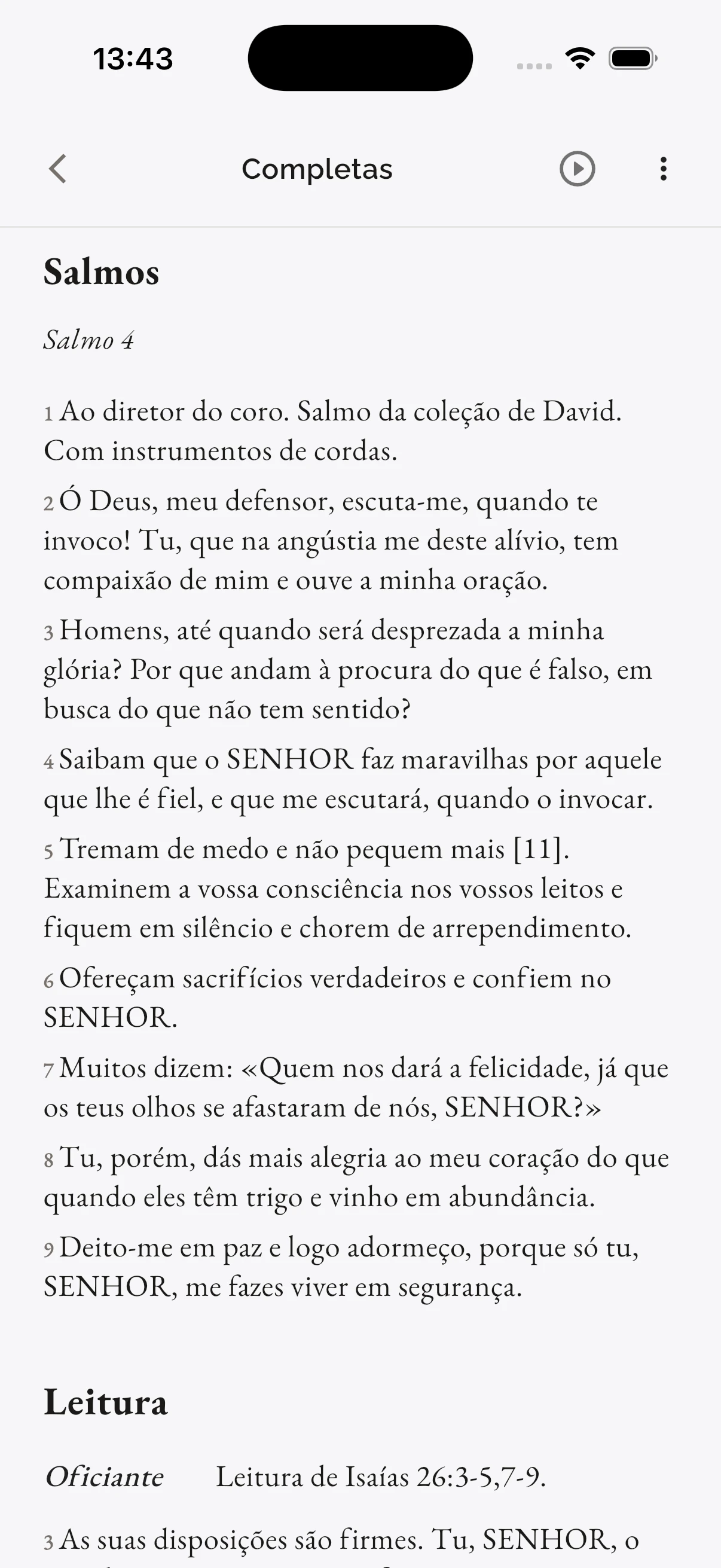 Ofício diário com orações e leituras